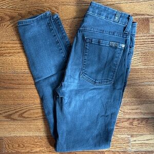 7 for All Mankind high waisted skinny. grey jeans